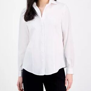 NWT Anne Klein Women's Classic White Button-Up Shirt size XL